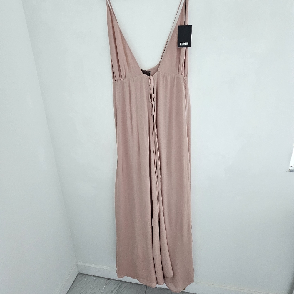 Nwt Reformation Callalily In Blush Backless Wrap Maxi Dress - Picture 7 of 12